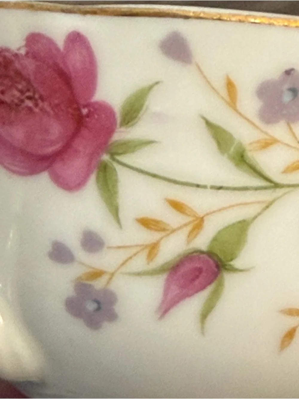 Vintage Lefton Hand Painted Replacement Tea Cup 5804R Pink Purple Flowers - Picture 4 of 16